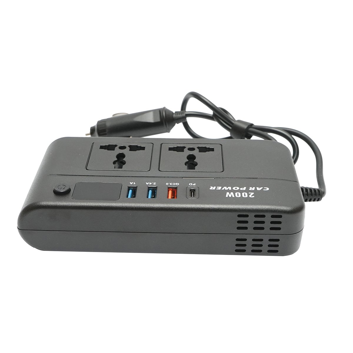 Invertor tensiune 12V-220V 200W, unda sinusoidala modificata, port USB, USB-C, iesire dubla AC